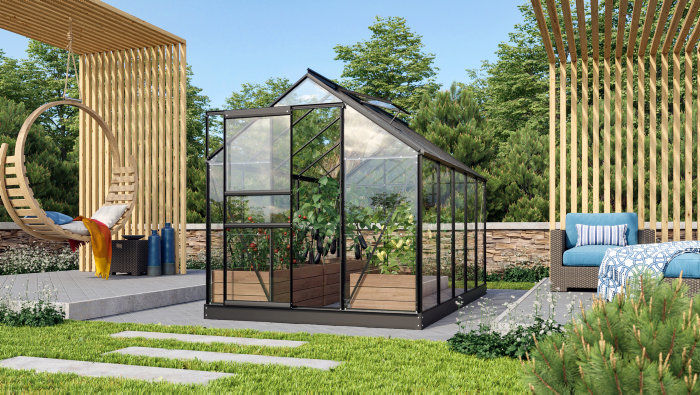 Växthus Venus 6200 Svart Glas 6,2 m² Vitavia